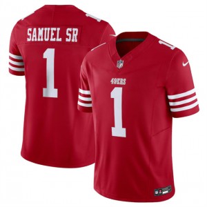 Nike 49ers 1 Deebo Samuel Red F.U.S.E Vapor Limited Men Jersey Nike 49ers 1 Deebo Samuel Red F.U.S.E Vapor Limited Men Jersey