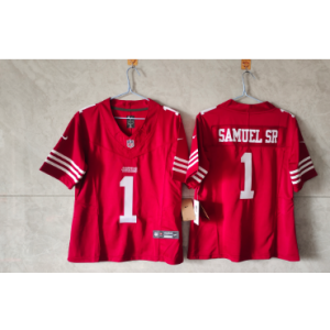 Nike 49ers 1 Deebo Samuel Sr. Red F.U.S.E. Vapor Limited Women Jersey
