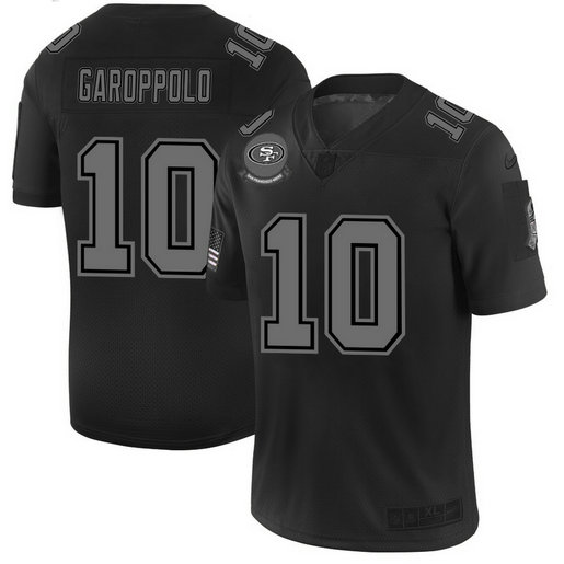 Nike 49ers 10 Jimmy Garoppolo 2019 Black Salute To Service Fashion Limited Jersey Nike 49ers 10 Jimmy Garoppolo 2019 Black Salute To Service Fashion Limited Jersey