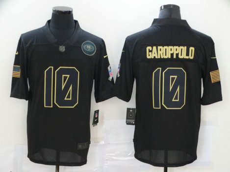 Nike 49ers 10 Jimmy Garoppolo Black 2020 Salute To Service Limited Jersey Nike 49ers 10 Jimmy Garoppolo Black 2020 Salute To Service Limited Jersey