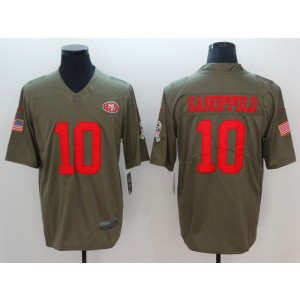 Nike 49ers 10 Jimmy Garoppolo Olive 2017 Salute To Service Limited Men Jersey Nike 49ers 10 Jimmy Garoppolo Olive 2017 Salute To Service Limited Men Jersey