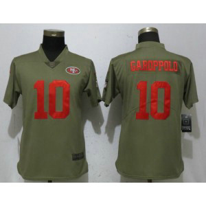 Nike 49ers 10 Jimmy Garoppolo Olive 2017 Salute To Service Limited Women Jersey Nike 49ers 10 Jimmy Garoppolo Olive 2017 Salute To Service Limited Women Jersey