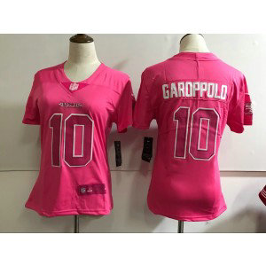 Nike 49ers 10 Jimmy Garoppolo Pink Stitched NFL Limited Rush Fashion Women Jersey Nike 49ers 10 Jimmy Garoppolo Pink Stitched NFL Limited Rush Fashion Women Jersey