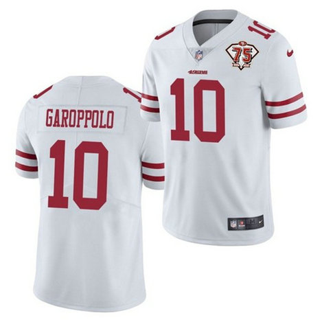 Nike 49ers 10 Jimmy Garoppolo White 75th Anniversary Vapor Untouchable Limited Jersey Nike 49ers 10 Jimmy Garoppolo White 75th Anniversary Vapor Untouchable Limited Jersey