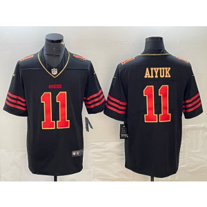 Nike 49ers 11 Brandon Aiyuk Black Gold Vapor Limited Men Jersey Nike 49ers 11 Brandon Aiyuk Black Gold Vapor Limited Men Jersey