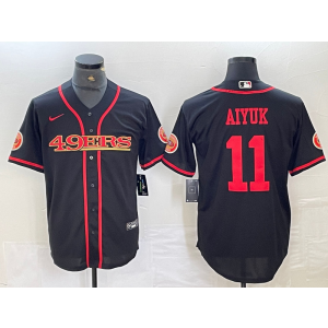 Nike 49ers 11 Brandon Aiyuk Black Vapor Baseball Limited Men Jersey Nike 49ers 11 Brandon Aiyuk Black Vapor Baseball Limited Men Jersey