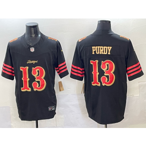 Nike 49ers 13 Brock Purdy Black Gold Rivalries F.U.S.E. Vapor Limited Men Jersey Nike 49ers 13 Brock Purdy Black Gold Rivalries F.U.S.E. Vapor Limited Men Jersey