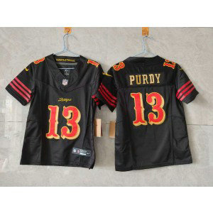 Nike 49ers 13 Brock Purdy Black Gold Rivalries F.U.S.E. Vapor Limited Women Jersey Nike 49ers 13 Brock Purdy Black Gold Rivalries F.U.S.E. Vapor Limited Women Jersey