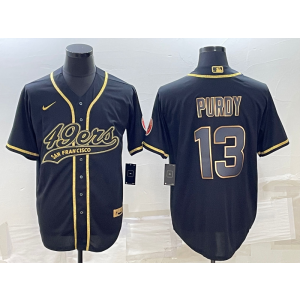 Nike 49ers 13 Brock Purdy Black Gold Vapor Baseball Limited Men Jersey Nike 49ers 13 Brock Purdy Black Gold Vapor Baseball Limited Men Jersey