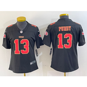 Nike 49ers 13 Brock Purdy Black Gold Vapor Limited Women Jersey Nike 49ers 13 Brock Purdy Black Gold Vapor Limited Women Jersey