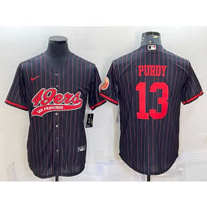 Nike 49ers 13 Brock Purdy Black Stripe Vapor Baseball Limited Men Jersey Nike 49ers 13 Brock Purdy Black Stripe Vapor Baseball Limited Men Jersey