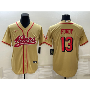 Nike 49ers 13 Brock Purdy Gold Vapor Baseball Limited Men Jersey Nike 49ers 13 Brock Purdy Gold Vapor Baseball Limited Men Jersey