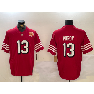 Nike 49ers 13 Brock Purdy Red Throwback Team Logo F.U.S.E. Vapor Limited Men Jersey Nike 49ers 13 Brock Purdy Red Throwback Team Logo F.U.S.E. Vapor Limited Men Jersey