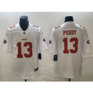 Nike 49ers 13 Brock Purdy White Gold Vapor Limited Men Jersey Nike 49ers 13 Brock Purdy White Gold Vapor Limited Men Jersey