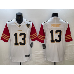 Nike 49ers 13 Brock Purdy White Gold Vapor Untouchable Limited Men Jersey Nike 49ers 13 Brock Purdy White Gold Vapor Untouchable Limited Men Jersey