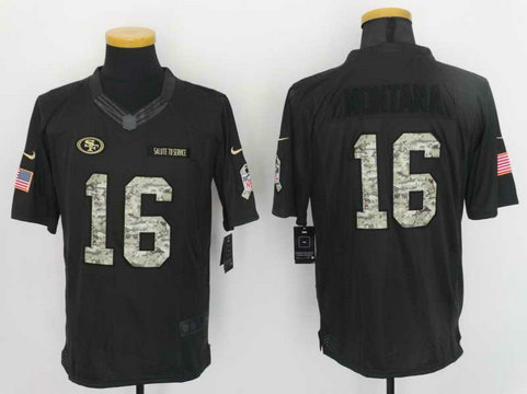 Nike 49ers 16 Joe Montana Anthracite Salute To Service Limited Jersey Nike 49ers 16 Joe Montana Anthracite Salute To Service Limited Jersey