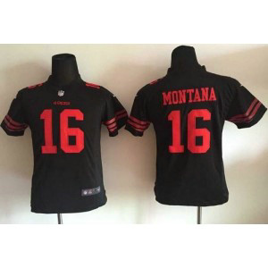 Nike 49ers 16 Joe Montana Black Alternate Youth Stitched NFL Jersey Nike 49ers 16 Joe Montana Black Alternate Youth Stitched NFL Jersey