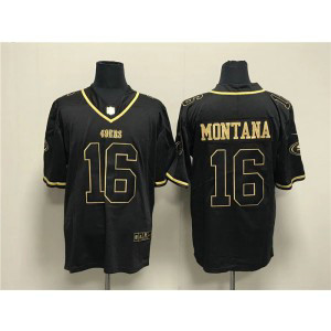 Nike 49ers 16 Joe Montana Black Gold Vapor Limited Men Jersey Nike 49ers 16 Joe Montana Black Gold Vapor Limited Men Jersey