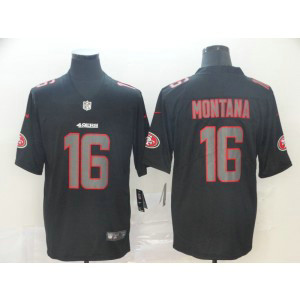 Nike 49ers 16 Joe Montana Black Impact Vapor Limited Men Jersey Nike 49ers 16 Joe Montana Black Impact Vapor Limited Men Jersey