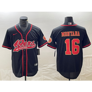 Nike 49ers 16 Joe Montana Black Red Vapor Baseball Limited Men Jersey Nike 49ers 16 Joe Montana Black Red Vapor Baseball Limited Men Jersey