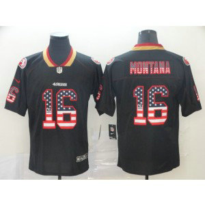 Nike 49ers 16 Joe Montana Black USA Flag Limited Men Jersey Nike 49ers 16 Joe Montana Black USA Flag Limited Men Jersey