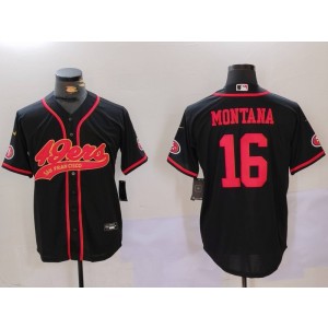 Nike 49ers 16 Joe Montana Black Vapor Baseball Limited Men Jersey Nike 49ers 16 Joe Montana Black Vapor Baseball Limited Men Jersey