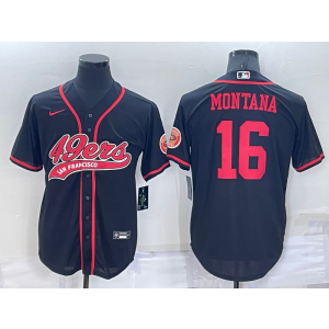 Nike 49ers 16 Joe Montana Black Vapor Baseball Limited Men Jersey Nike 49ers 16 Joe Montana Black Vapor Baseball Limited Men Jersey
