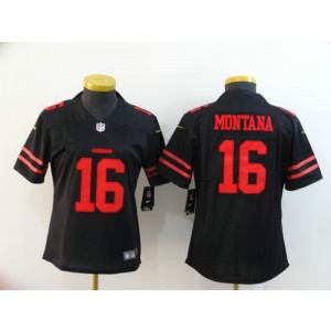 Nike 49ers 16 Joe Montana Black Vapor Untouchable Limited Women Jersey Nike 49ers 16 Joe Montana Black Vapor Untouchable Limited Women Jersey