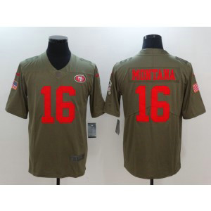 Nike 49ers 16 Joe Montana Olive 2017 Salute To Service Limited Men Jersey Nike 49ers 16 Joe Montana Olive 2017 Salute To Service Limited Men Jersey