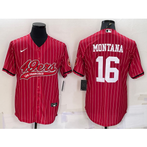 Nike 49ers 16 Joe Montana Red Vapor Baseball Limited Men Jerseys Nike 49ers 16 Joe Montana Red Vapor Baseball Limited Men Jerseys