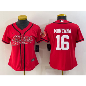 Nike 49ers 16 Joe Montana Red Vapor Baseball Limited Women Jersey Nike 49ers 16 Joe Montana Red Vapor Baseball Limited Women Jersey