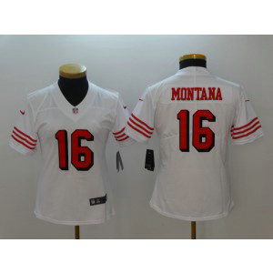 Nike 49ers 16 Joe Montana White Color Rush Vapor Untouchable Limited Women Jersey Nike 49ers 16 Joe Montana White Color Rush Vapor Untouchable Limited Women Jersey