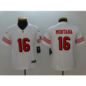 Nike 49ers 16 Joe Montana White Color Rush Vapor Untouchable Limited Youth Jersey Nike 49ers 16 Joe Montana White Color Rush Vapor Untouchable Limited Youth Jersey