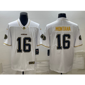 Nike 49ers 16 Joe Montana White Gold Vapor Limited Men Jersey Nike 49ers 16 Joe Montana White Gold Vapor Limited Men Jersey