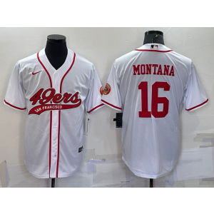 Nike 49ers 16 Joe Montana White Vapor Baseball Limited Men Jersey Nike 49ers 16 Joe Montana White Vapor Baseball Limited Men Jersey