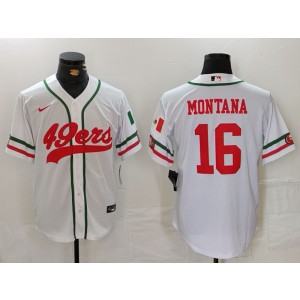Nike 49ers 16 Joe Montana White Vapor Baseball Limited Men Jersey