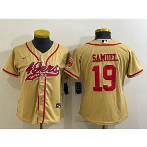 Nike 49ers 19 Deebo Samuel Gold Vapor Baseball Limited Women Jersey Nike 49ers 19 Deebo Samuel Gold Vapor Baseball Limited Women Jersey