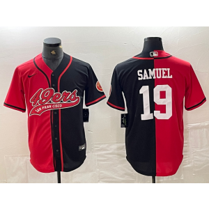 Nike 49ers 19 Deebo Samuel Red Black Split Vapor Baseball Limited Men Jersey
