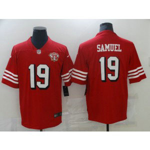 Nike 49ers 19 Deebo Samuel Red with 75th patch Vapor Limited Men Jersey Nike 49ers 19 Deebo Samuel Red with 75th patch Vapor Limited Men Jersey