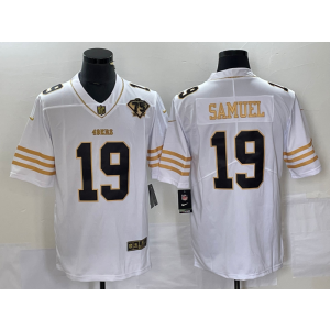 Nike 49ers 19 Deebo Samuel White Gold Vapor Limited Men Jersey Nike 49ers 19 Deebo Samuel White Gold Vapor Limited Men Jersey