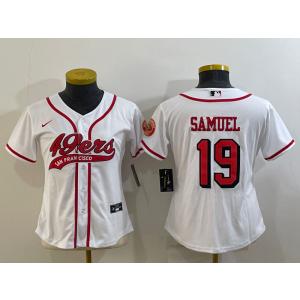 Nike 49ers 19 Deebo Samuel White Vapor Baseball Limited Women Jersey Nike 49ers 19 Deebo Samuel White Vapor Baseball Limited Women Jersey
