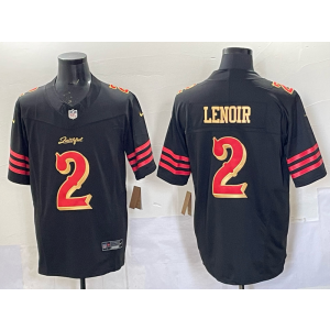 Nike 49ers 2 Lenoir Black Gold 2025 Rivalries F.U.S.E. Vapor Limited Men Jersey Nike 49ers 2 Lenoir Black Gold 2025 Rivalries F.U.S.E. Vapor Limited Men Jersey