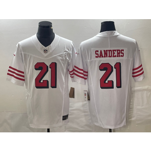 Nike 49ers 21 Deion Sanders White Throwback 2023 F.U.S.E Vapor Limited Men Jersey Nike 49ers 21 Deion Sanders White Throwback 2023 F.U.S.E Vapor Limited Men Jersey