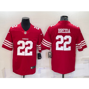 Nike 49ers 22 Matt Breida Red 2022 New Vapor Limited Men Jersey Nike 49ers 22 Matt Breida Red 2022 New Vapor Limited Men Jersey