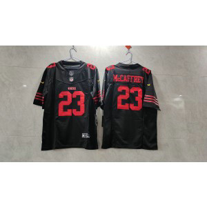 Nike 49ers 23 Christian McCaffrey Black 2023 F.U.S.E Vapor Limited Men Jersey Nike 49ers 23 Christian McCaffrey Black 2023 F.U.S.E Vapor Limited Men Jersey
