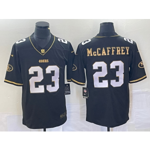 Nike 49ers 23 Christian McCaffrey Black Gold Vapor Limited Men Jersey Nike 49ers 23 Christian McCaffrey Black Gold Vapor Limited Men Jersey