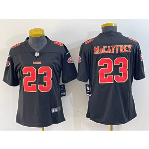 Nike 49ers 23 Christian McCaffrey Black Gold Vapor Limited Women Jersey Nike 49ers 23 Christian McCaffrey Black Gold Vapor Limited Women Jersey