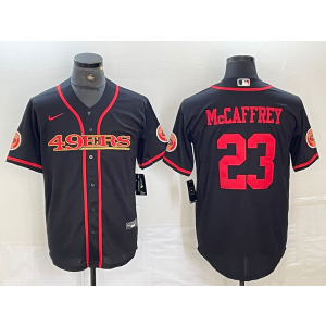 Nike 49ers 23 Christian McCaffrey Black Vapor Baseball Limited Men Jersey Nike 49ers 23 Christian McCaffrey Black Vapor Baseball Limited Men Jersey