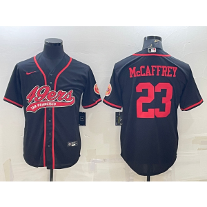 Nike 49ers 23 Christian McCaffrey Black Vapor Baseball Limited Men Jersey Nike 49ers 23 Christian McCaffrey Black Vapor Baseball Limited Men Jersey