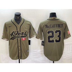 Nike 49ers 23 Christian McCaffrey Olive Vapor Baseball Limited Men Jersey Nike 49ers 23 Christian McCaffrey Olive Vapor Baseball Limited Men Jersey